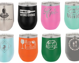 12 oz. Personalized Engraved Wine or Mixed Drink Mugs