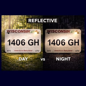 Wisconsin ATV UTV License Plate | Reflective Metal |2026 DNR Compliant