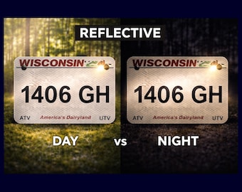 Wisconsin ATV UTV License Plate | Reflective Metal |2026 DNR Compliant