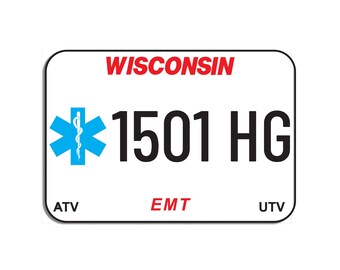 Wisconsin EMT Metal Atv / Utv State License Plates - Strong & Durable - Ships seriously fast 911!