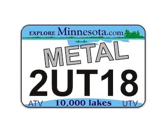 Minnesota ATV UTV Metal License Plate | DNR Required Registration Plate | Off-Road Vehicle | Reliable & Rugged