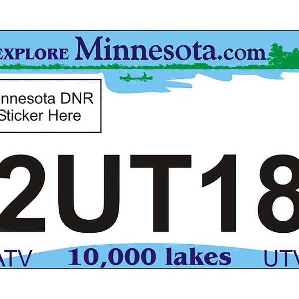 Minnesota ATV / UTV State Engraved License Plates - A 2024  #1 Bestseller, Ships Now! DNR Approved!