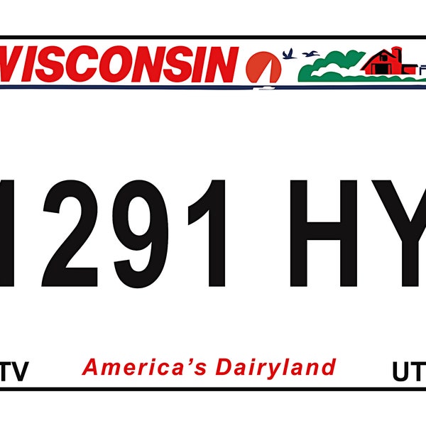 Wisconsin Utv License Plate Etsy