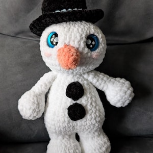 Snowman in Hat Plush Crochet Doll