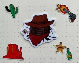 Fallout New Vegas cowboy ED-E vinyl sticker