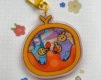 Yellow Locoroco shaker acrylic keychain charm