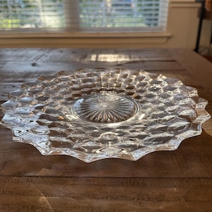 Vintage Fostoria Cubist American 12" Cheese and Cracker Tray