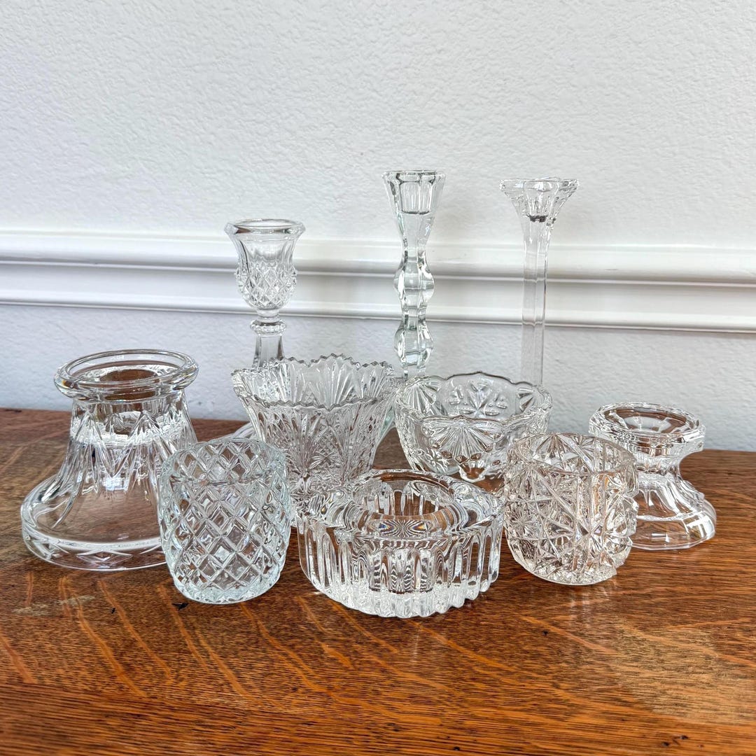 You Pick! Vintage Single Crystal and Glass Candle Holders, Curate Your ...