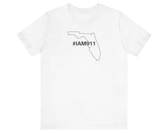 State of Florida #IAM911 Limited Edition uniseks T-shirt met korte mouw (zwarte tekst)