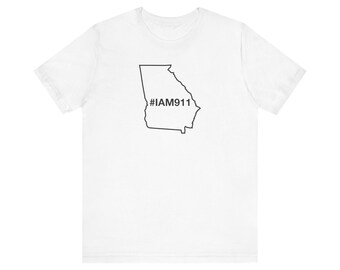 State of Georgia #IAM911 Limited Edition uniseks T-shirt met korte mouw (zwarte tekst)