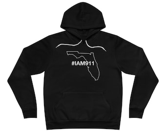 State of Florida #IAM911 Limited Edition unisex sponsfleece trui met capuchon (witte tekst)