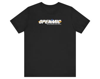Open Mic Live - uniseks jersey T-shirt met korte mouwen