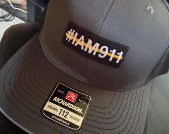 Thin Gold Line #IAM911 - Snapback Hat (Black & Gray)