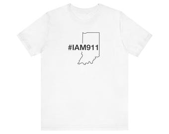 State of Indiana #IAM911 Limited Edition Unisex Jersey Short Sleeve Tee (Black Text)
