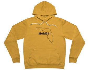 State of Florida #IAM911 Limited Edition Unisex Sponge Fleece Pullover Hoodie (Black Text)
