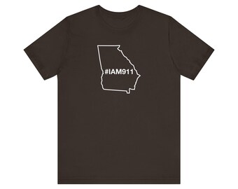 State of Georgia #IAM911 Limited Edition Unisex Jersey Short Sleeve Tee (White Text)