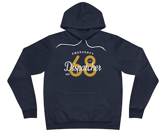 Klassieke verzending, unisex sponsfleece hoodie (witte tekst)