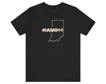 State of Indiana #IAM911 Thin Gold Line Edition - Unisex Jersey Short Sleeve Tee