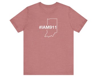 State of Indiana #IAM911 Limited Edition Unisex Jersey Short Sleeve Tee (White Text)