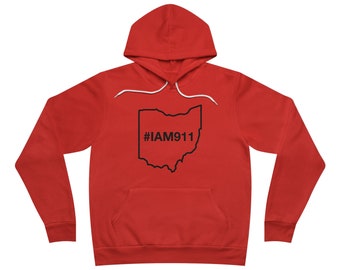 State of Ohio #IAM911 Limited Edition Unisex Sponge Fleece Pullover Hoodie (Black Text)