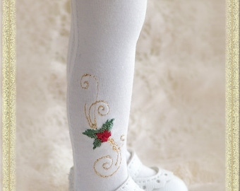 U-Choose Color: Embroidered THIGH-HIGHS Doll Socks by Tauni for 13" Effner Little Darling Doll, MeadowDoll, Wellie Wisher