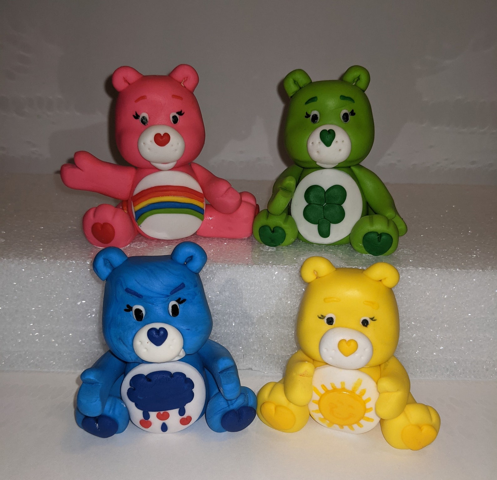 Care Bear Set of 4 Fondant Cake Toppers Etsy