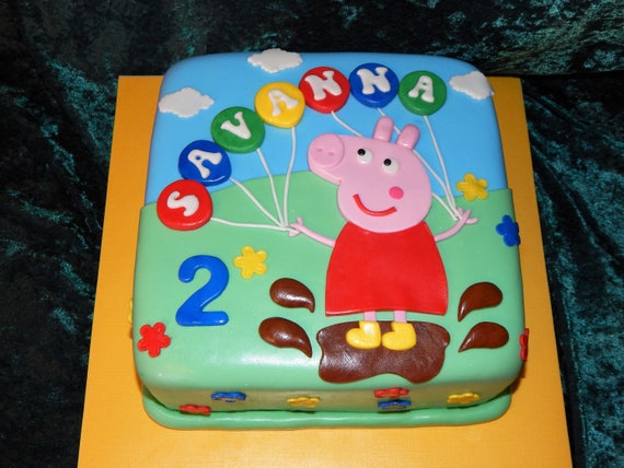 Peppa Pig Complete Cake Topper Set Etsy