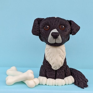 Fondant Border Collie Dog Cake Topper