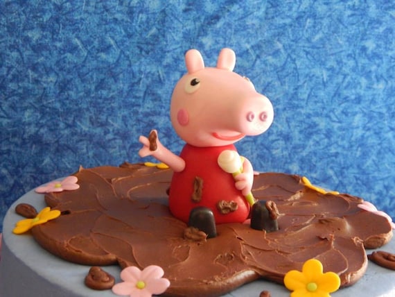 Peppa Pig Inspired Fondant Cake Topper Etsy