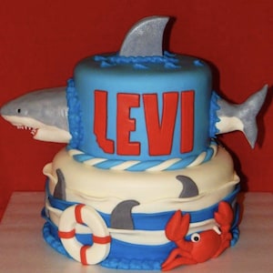 Shark Jaws Fondant Cake Topper Set
