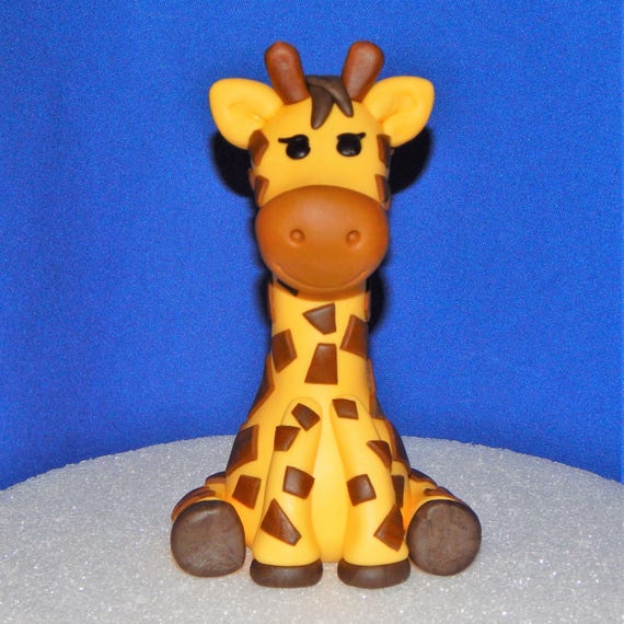 Fondant Giraffe Cake Topper 6 inches Etsy