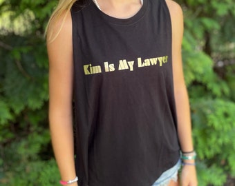 Kim Is My Lawyer Black Crop Tank