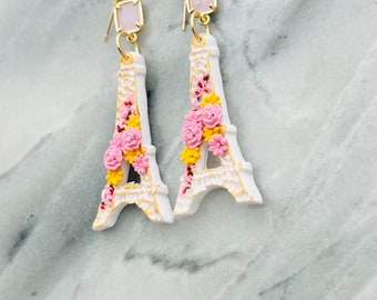 Eiffel Tower Earrings | Polymer Clay Earrings | Valentines Gifts