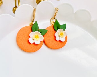 Orange Fruit Earrings| Clay Earrings | Fruit Earrings