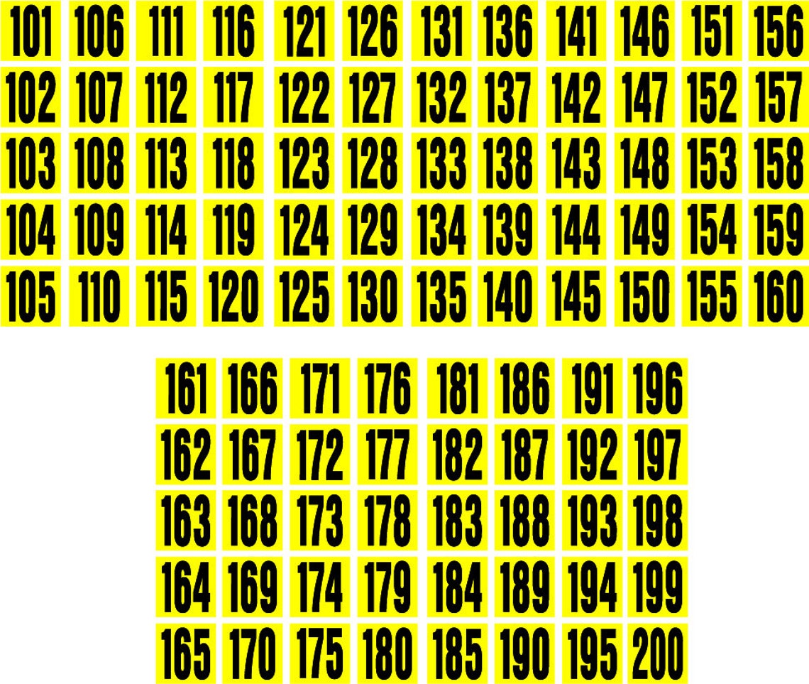 Peel and Stick Letters 1 Inch CONSECUTIVE NUMBERS 101200 Etsy