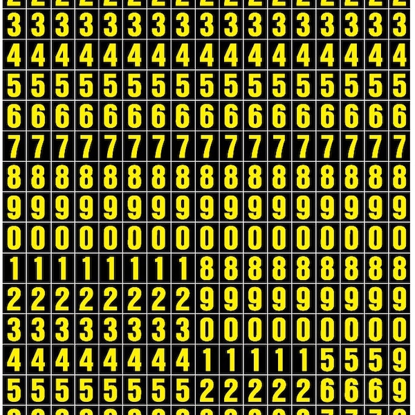 Black and Yellow Numbers Svg - Etsy