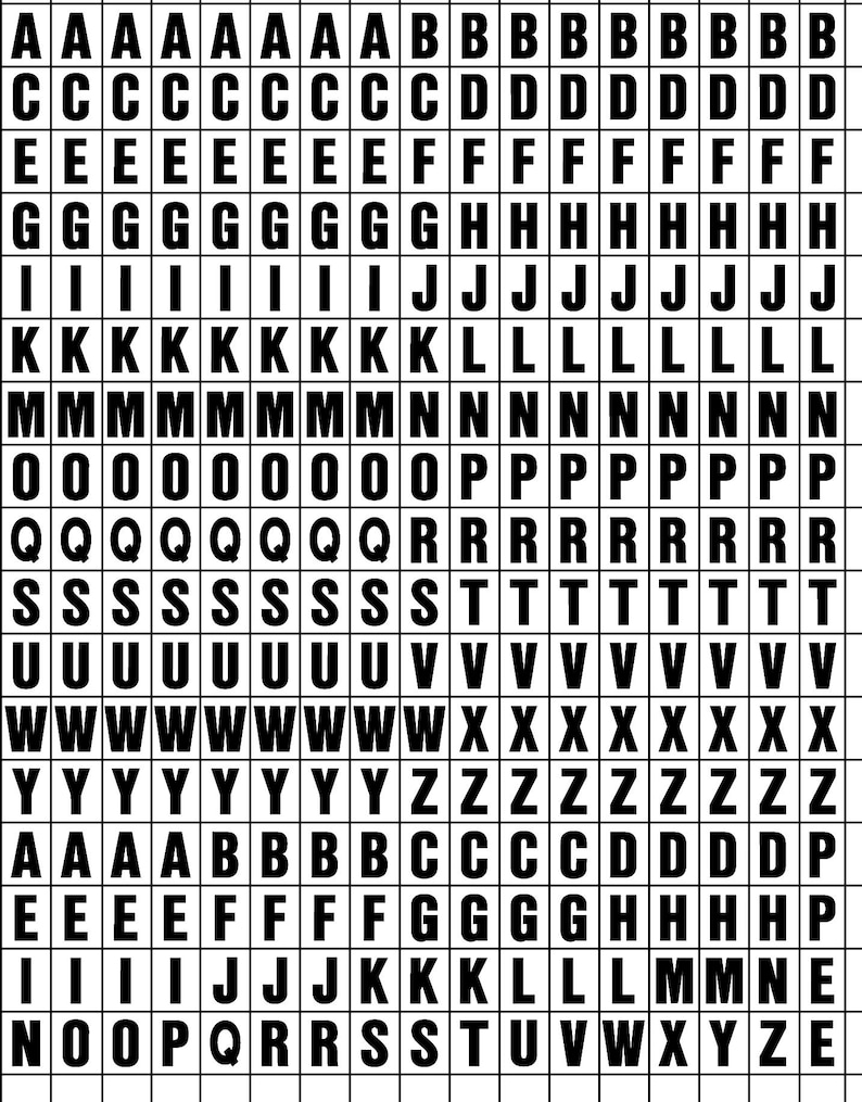 Letter Column Peel and Stick Letters 1/2