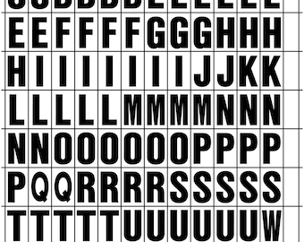 Peel and Stick-letters 1 inch, ALLEEN LETTERS COMBO zwart op wit reflecterend