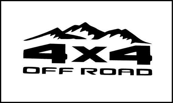 2 PACK 4X4 Off Road Mountain Decal Sticker Truck Ford Chevy Dodge Toyota