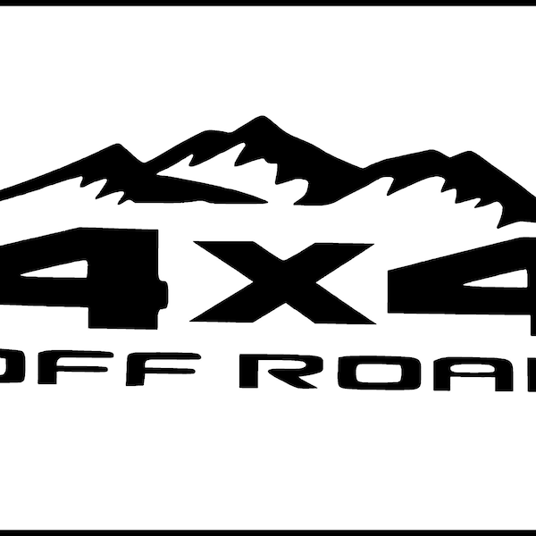 2 PACK  4X4 Off Road Mountain Decal Sticker Truck Ford Chevy Dodge Toyota