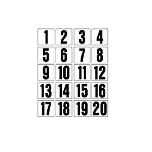 Peel and Stick Letters  1&quot; inch CONSECUTIVE NUMBERS 1-20  Multiple Combos