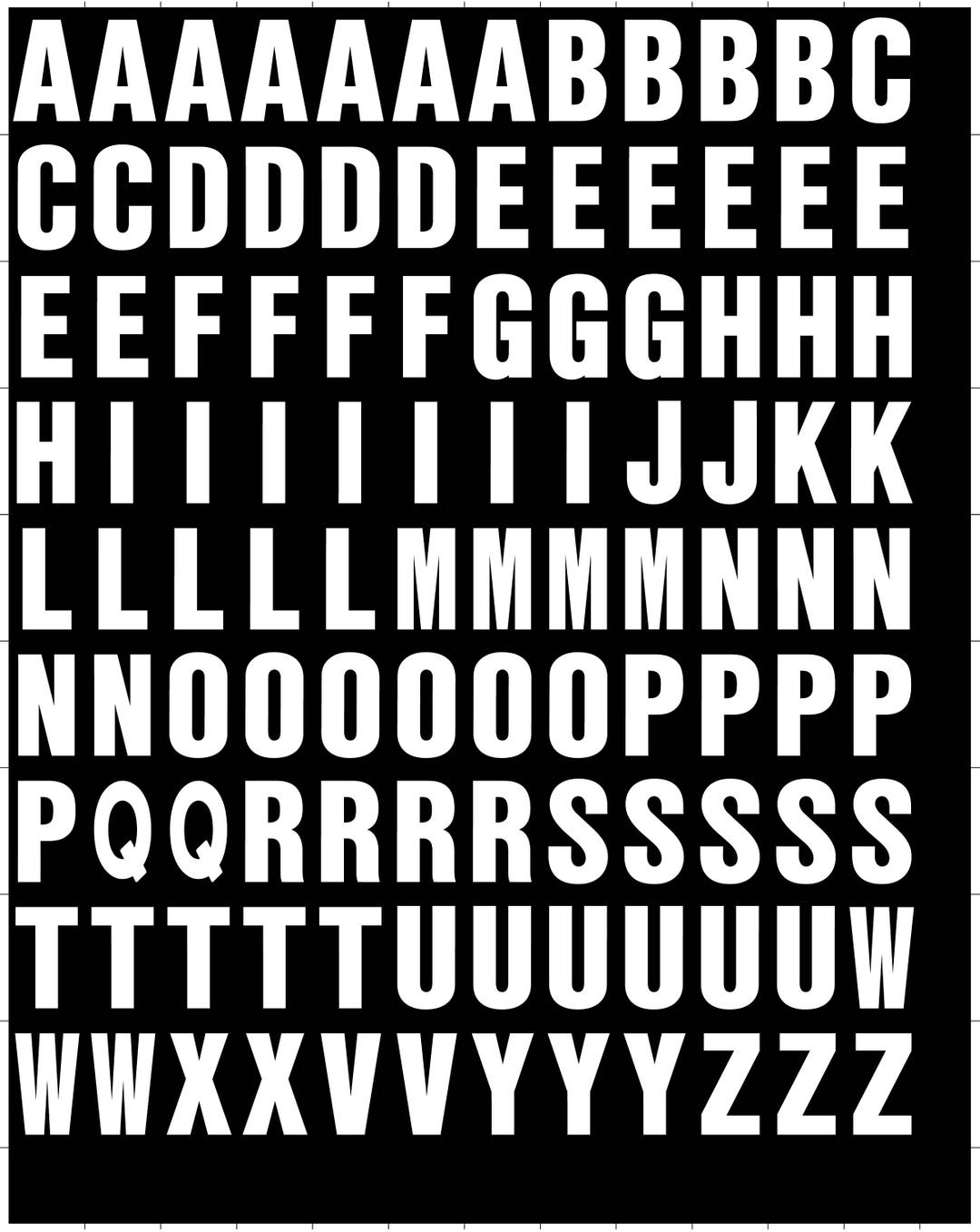 Peel and Stick Letters 1 Inch LETTERS ONLY COMBO White on Black - Etsy