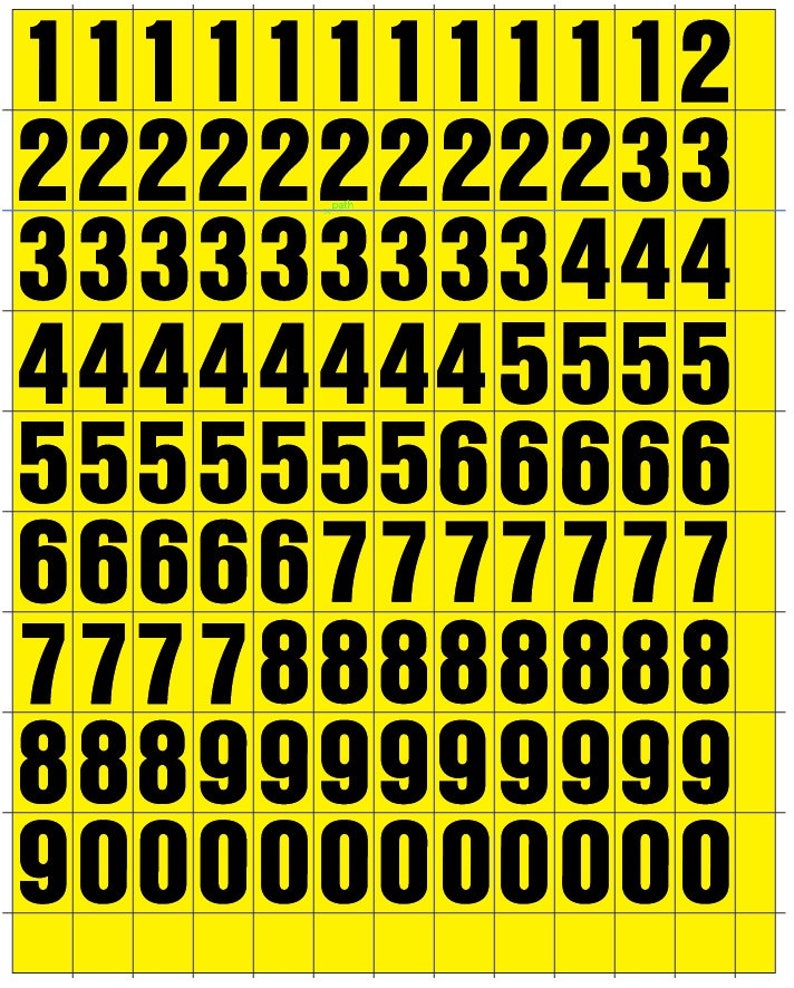 Peel and Stick Letters 1 Inch NUMBERS ONLY COMBO Black on Yellow - Etsy