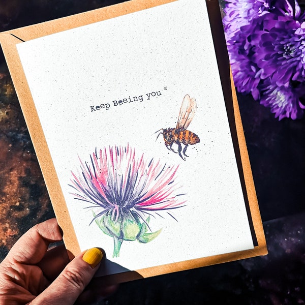 Keep Beeing You Cute Eco Friendly Recycled Bee Friendship Inspirational Card