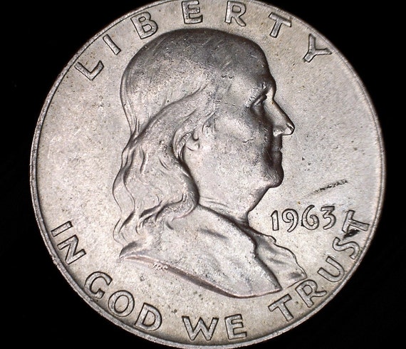 1963 Coin Set 90/% Silver 5 Coins Great Gift for Birthdays! Franklin Half