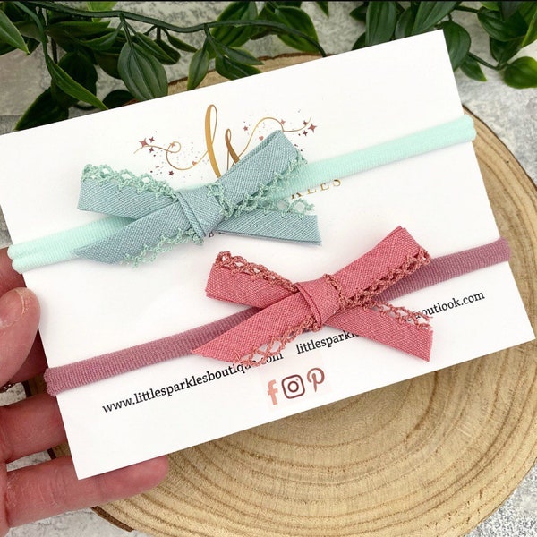 ribbon bow, baby bow, pink bow, mint bow, photo shoot prop, girl hair bow, baby headband, tie bow,