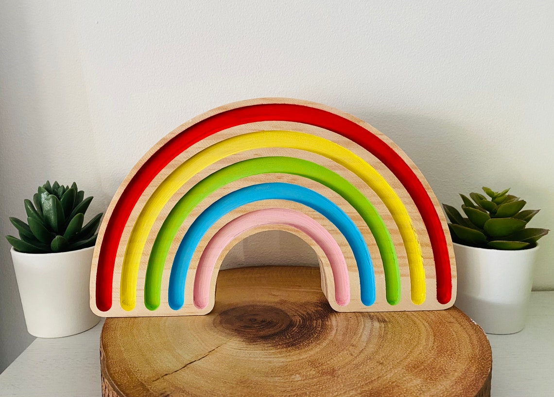Wooden rainbow rainbow decor freestanding rainbow rainbow Etsy