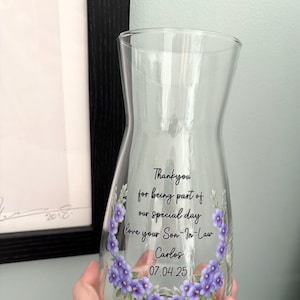 Mother of the bride gift,mother of the bride vase, mother of the bride personalised gift, anniversary vase, personalised vase