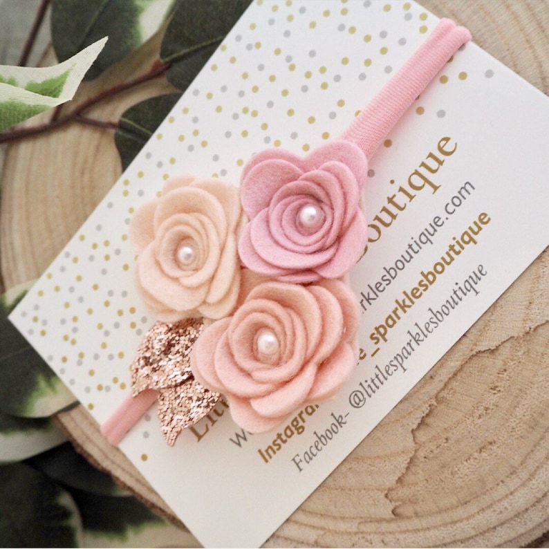 christening headband girls hair accessories baby girl headband rose gold bow,wedding hair Rose cluster,flower headband
