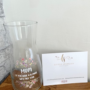 Mother’s Day vase, Mother’s Day gift, mum flower vase, Mum present, personalised mum vase, flower vase